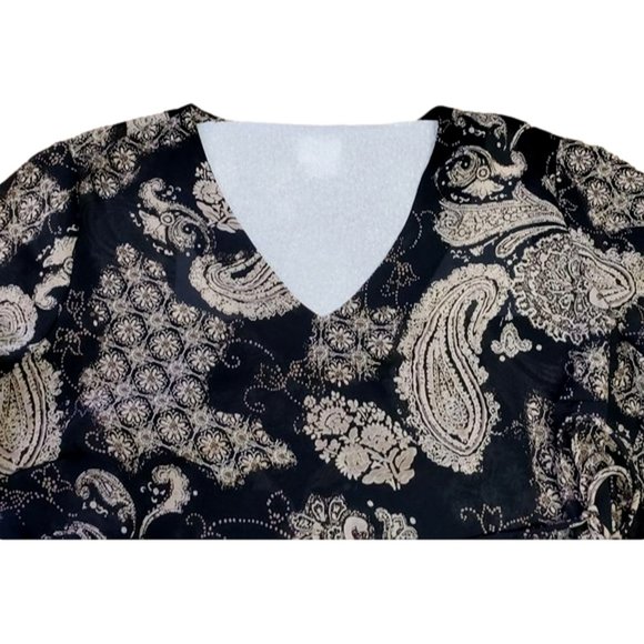 Studio C Tie Shirt Size 14/16 Black/Tan - Picture 5 of 6